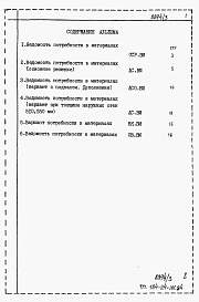 Состав альбома. Типовой проект 184-24-181.84Альбом 5 Ведомости потребности в материалах
