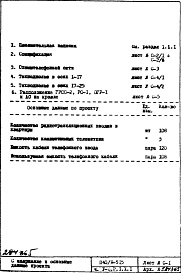 Состав альбома. Типовой проект П40/9-515Часть 5-С Слаботочные устройства Раздел 1.Х.1