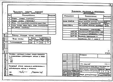 Состав альбома. Типовой проект 179-04в.13.87Альбом 4 АС Архитектурно-строительные решения выше отм. 0.000. ОВ Отопление и вентиляция. ВК Водопровод и канализация. ГСВ Газоснабжение