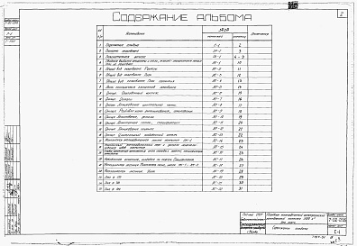 Состав альбома. Типовой проект 7-02-295Альбом 1 Строительная часть