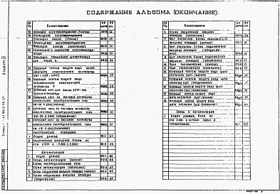 Состав альбома. Типовой проект 902-2-431.87Альбом 4 Электротехническая часть. Автоматизация. Связь и сигнализация    