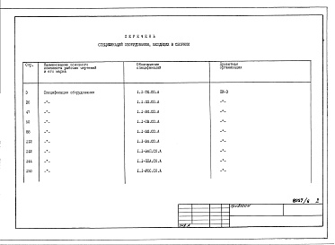 Состав альбома. Типовой проект 409-15-82.85Альбом 6  Спецификация оборудования.   Раздел 1. Производственная часть