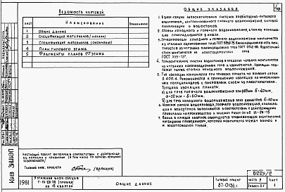 Состав альбома. Типовой проект 87-013/1.2Альбом 2 Части 1.85, 2,3,4,5,6 Архитектурно-строительные чертежи, отопление и вентиляция, водоснабжение и канализация, газоснабжение, электрооборудование, устройства связи выше отм.0.000