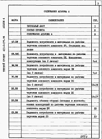 Состав альбома. Типовой проект 411-2-175.86Альбом 4 Ведомости потребности в материалах.     