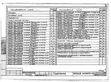 Состав альбома. Типовой проект 94-048/1.2Альбом 2 Часть 0 Общая часть Раздел 0-2 Расчетные таблицы для системы отопления