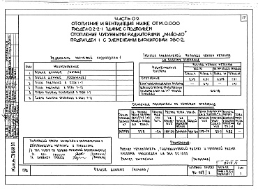 Состав альбома. Типовой проект 96-037/2Альбом 1 Часть 01 Архитектурно-строительные чертежи ниже отм.0.000. Часть 02 Отопление и вентиляция ниже отм.0.000. Часть 03 Водоснабжение и канализация ниже отм.0.000