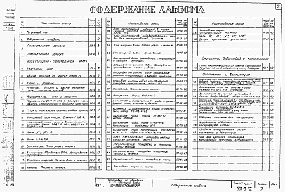 Состав альбома. Типовой проект 901-3-62Альбом 2 Архитектурно-строительная и сантехническая части (в блоке с насосными станциями Q=4,8 и 12 тыс. м3/час)