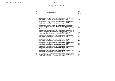 Состав альбома. Типовой проект 503-1-81.13.90Альбом 6 Ведомости потребности в материалах