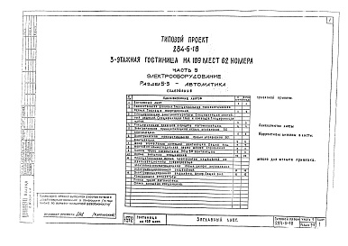 Состав альбома. Типовой проект 284-5-18Альбом 5 Электрооборудование.Раздел 5-1. Жилой корпус.Раздел 5-2. Общественный корпус.Раздел 5-3. Автоматика.
