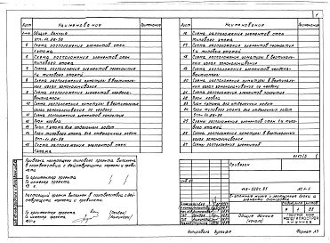 Состав альбома. Типовой проект 143-020с.85Альбом 3 АС 1-1 Архитектурно-строительные решения выше 0.000