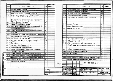 Состав альбома. Типовой проект 184-24-246.13.87Альбом 1 Архитектурно-строительная, санитарно-техническая и электротехническая части