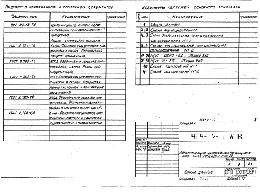 Состав альбома. Типовой проект 904-02-6Альбом 8 Кондиционер с рециркуляцией и двумя доводчиками. Часть 1. Электрическая схема регулирования