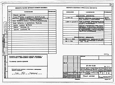 Состав альбома. Типовой проект 87-0161.13.89Альбом 3 Архитектурно-строительные решения выше отм. 0.000. Отопление и вентиляция. Внутренние водопровод и канализация выше отм. 0.000. Газоснабжение. Электрооборудование. Автоматизация систем отопления. Диспетчеризация инженерного оборудования. Связь и 