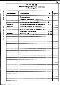 Состав альбома. Типовой проект 406-9-278.84Альбом 6. Ведомость потребности в материалах. Ведомость объема работ.