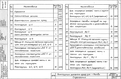 Состав альбома. Шифр СК6101-79 КонструкцииАльбом 1 Типовые конструкции