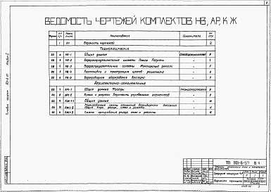 Состав альбома. Типовой проект 901-6-57Альбом 2 Градирня площадью 4 м2