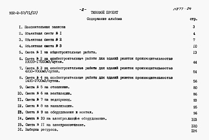 Состав альбома. Типовой проект 902-2-57/71Альбом 4 Сметы