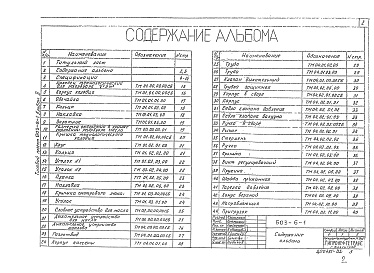 Состав альбома. Типовой проект 503-6-1Альбом 2 Нестандартизированное оборудование 