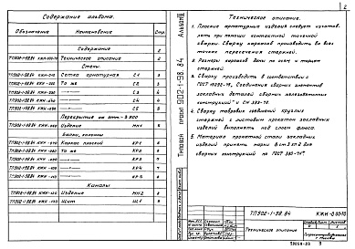 Состав альбома. Типовой проект 902-1-98.84Альбом 3 Строительные изделия     