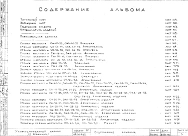 Состав альбома. Шифр Сборные железобетонныеАльбом 8 Стенки жесткости (hэт.=3,3 м). Рабочие чертежи. Редакция 2.Шифр 65/12962