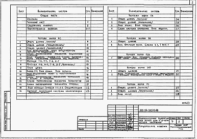 Состав альбома. Типовой проект 185-24-305.13.88Альбом 1 Архитектурно-строительные, санитарно-технические и электрические чертежи