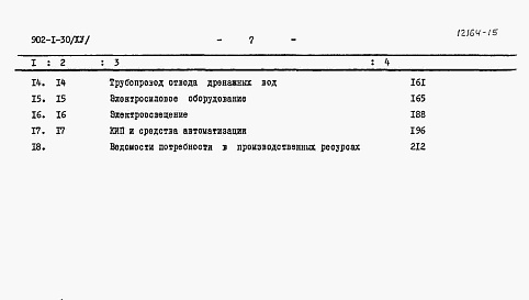 Состав альбома. Типовой проект 902-1-30Альбом 15 Сметы (глубина заложения подводящего коллектора 7,0 м) (вариант в сборных конструкциях)