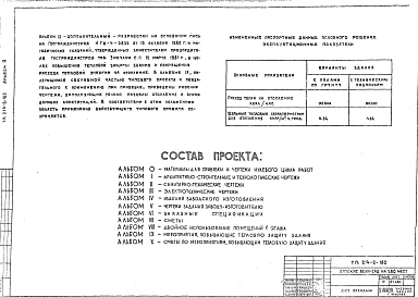 Состав альбома. Типовой проект 214-2-182Альбом 0 Материалы для привязки и чертежи нулевого цикла работ