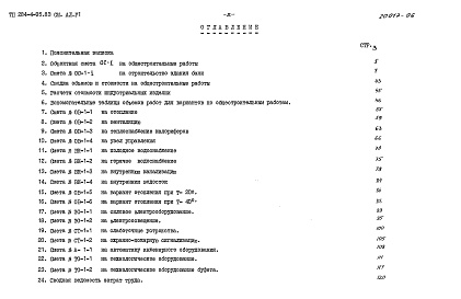Состав альбома. Типовой проект 284-4-95.83Альбом 6 Сметы     
