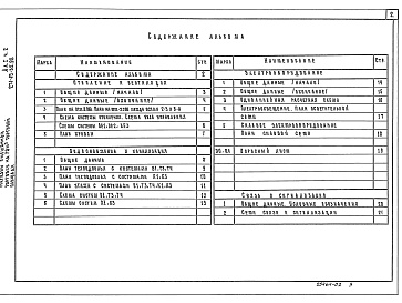Состав альбома. Типовой проект 271-15-35.92Альбом 1 Часть 1 Архитектурно-строительные и технологические чертежи ниже и выше отм.0.000 