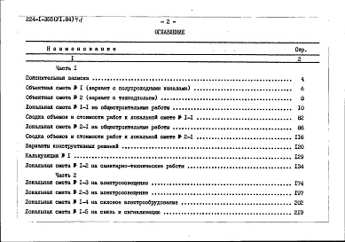 Состав альбома. Типовой проект 224-1-355Альбом 6 Сметы