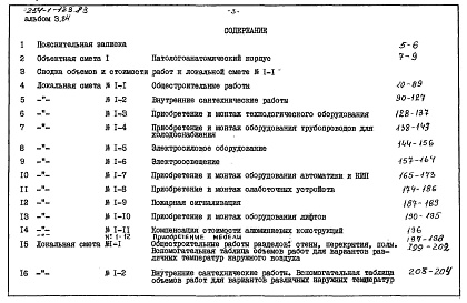 Состав альбома. Типовой проект 254-1-123.83Альбом 3.84 Сметы