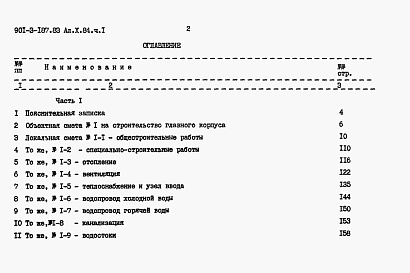 Состав альбома. Типовой проект 901-3-187.83Альбом 10 Сметы. Часть 1, 2.     