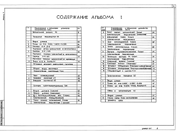 Состав альбома. Типовой проект 708-66.91Альбом 1 Пояснительная записка. Технология производства. Общие виды нетиповых технологических конструкций. Силовое электрооборудование. Электрическое освещение. Связь и сигнализация        