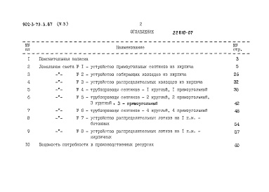 Состав альбома. Типовой проект 902-3-73.3.87Альбом 5 Часть 3. Сметы. Сооружения из кирпича     