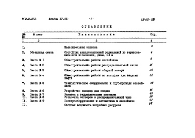 Состав альбома. Типовой проект 902-2-353Альбом 4.85 Сметы     