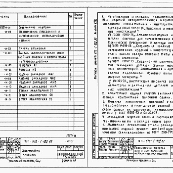 Состав фльбома. Типовой проект 816-1-109.87Альбом 18 Изделия заводского изготовления 