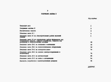 Состав альбома. Типовой проект 409-19-3.87Альбом 2  Сметная документация     