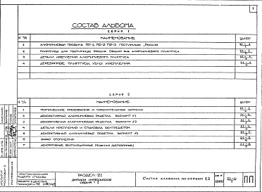 Состав альбома. Шифр ПП ПособиеАльбом 1 Серия 1 Плинтусы Серия 2 Решетки вентиляционные Серия 3 Облицовка колонн, столбов, внутренних стен и перегородок