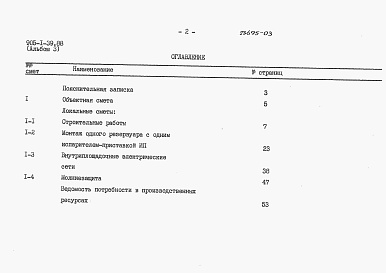 Состав альбома. Типовой проект 905-1-39.88Альбом 3 Сметы     