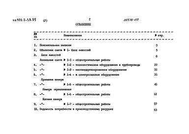Состав альбома. Типовой проект 902-3-38.85Альбом 5 Сметы     