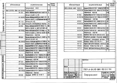 Состав альбома. Типовой проект 282-4-94.83Альбом 3 Изделия железобетонные заводского изготовления     