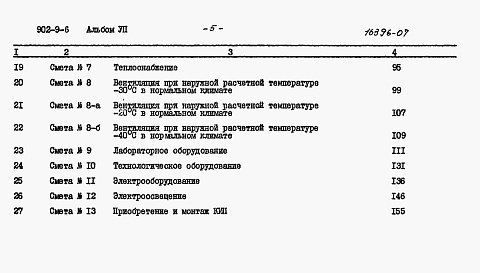 Состав альбома. Типовой проект 902-9-6Альбом 7 Сметы (стены панельные)  