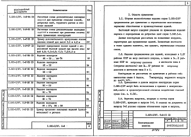 Состав альбома. Серия 1.020-1/87 КонструкцииВыпуск 0-2 Указания по применению изделий для зданий с перекрытиями из ребристых плит