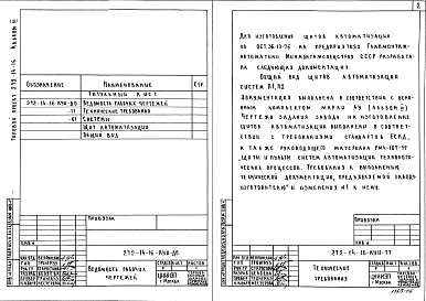 Состав альбома. Типовой проект 272-14-16Альбом 6 Задание заводу на изготовление щитов и пультов.