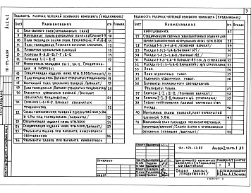 Состав альбома. Типовой проект 181-192-43.89Альбом 1 Часть 1 Архитектурно- строительные чертежи.