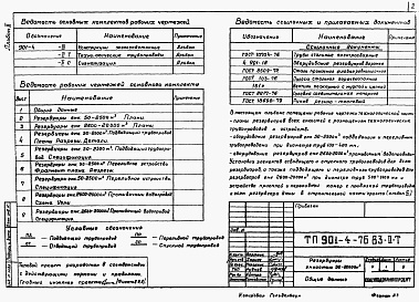 Состав альбома. Типовой проект 901-4-82с.84Альбом 2 Технологические трубопроводы и сигнализация резервуаров емкостью 50-20000 м3 (из тп 901-4-76.83)