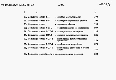 Состав альбома. Типовой проект 409-28-51.89Альбом 12 Сметы. Части 1, 2.     