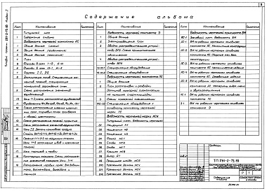 Состав альбома. Типовой проект 291-2-75.85Альбом 1 Архитектурно-строительные, электротехнические чертежи, пожарная сигнализация,  металлические изделия, ведомость потребности в материалах