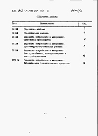Состав альбома. Типовой проект 812-1-102.87Альбом 5 Ведомости потребности в материалах