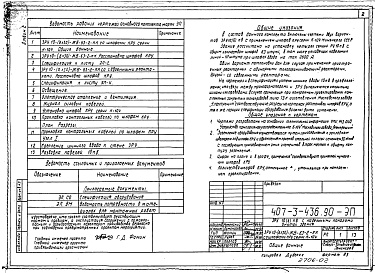 Состав альбома. Типовой проект 407-3-436.90Альбом 2 Электротехнические чертежи. Строительные чертежи. Отопление, вентиляция